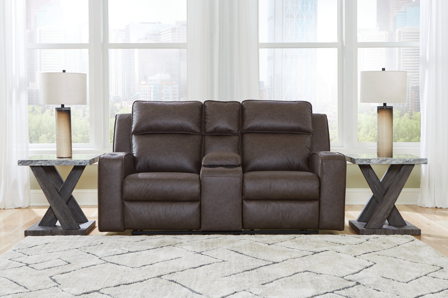 Lavenhorne DBL Reclining Loveseat w/Console by Ashley Furniture