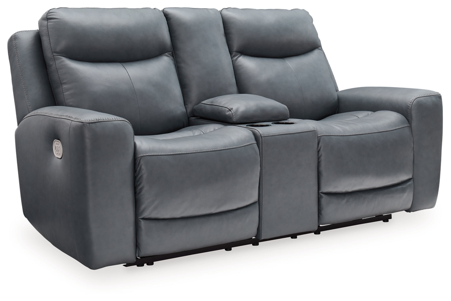 Mindanao Power Reclining Loveseat/Console/Adjustable Headrest by Ashley Furniture