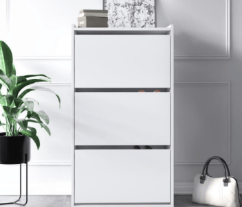 Adel Shoe Cabinet with 3 Shelves Opak White - Berre Furniture