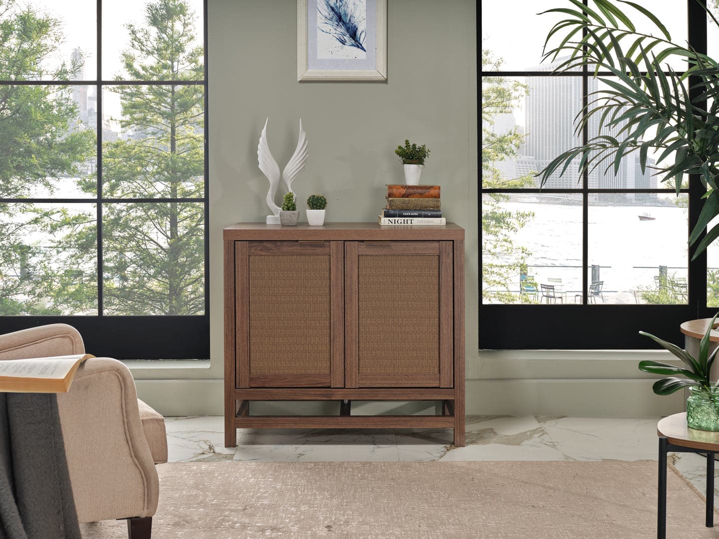 Arden Console Table (Alegro Walnut) by Bellona Two Door