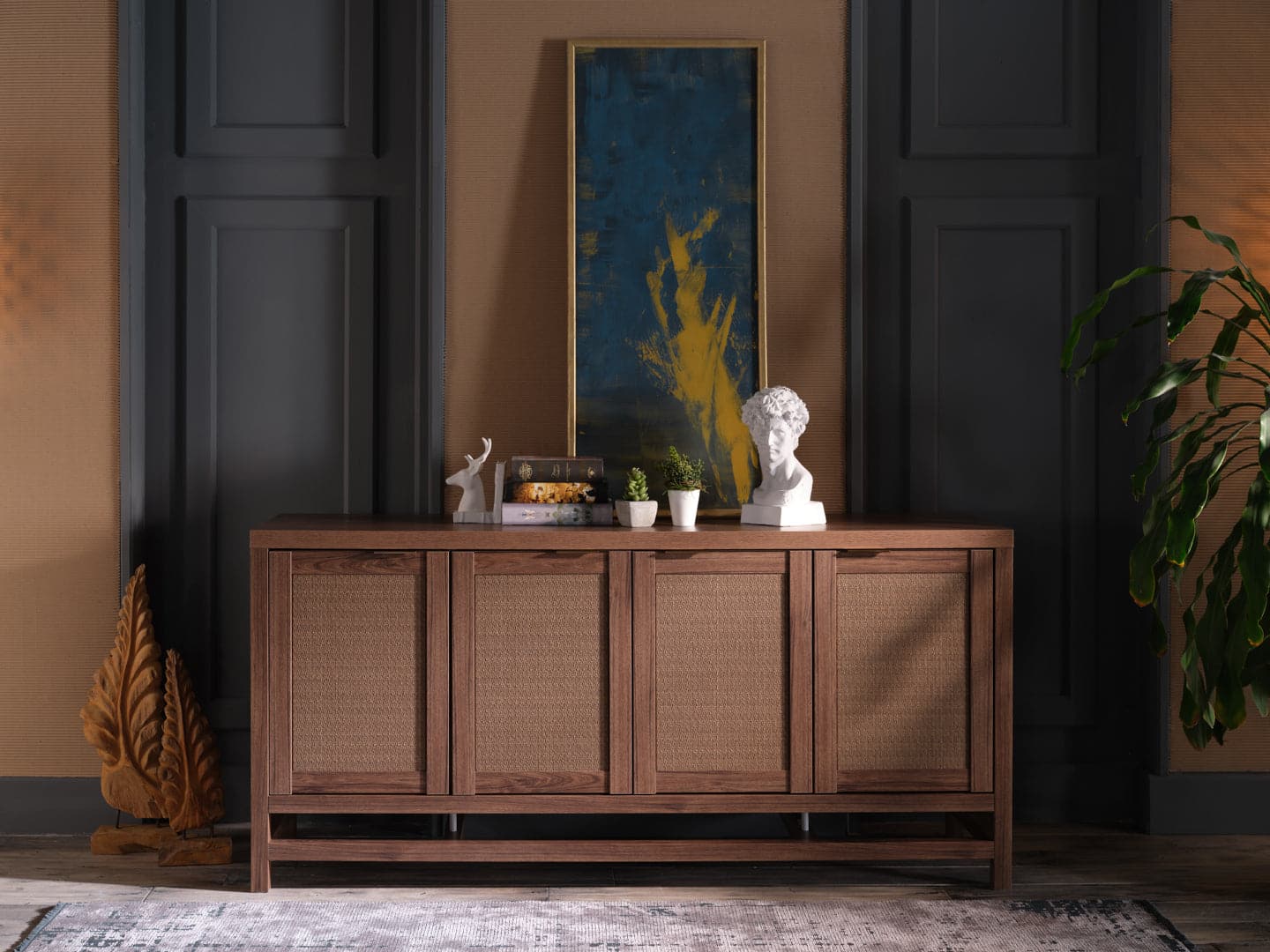 Arden Console Table (Alegro Walnut) by Bellona Four Door