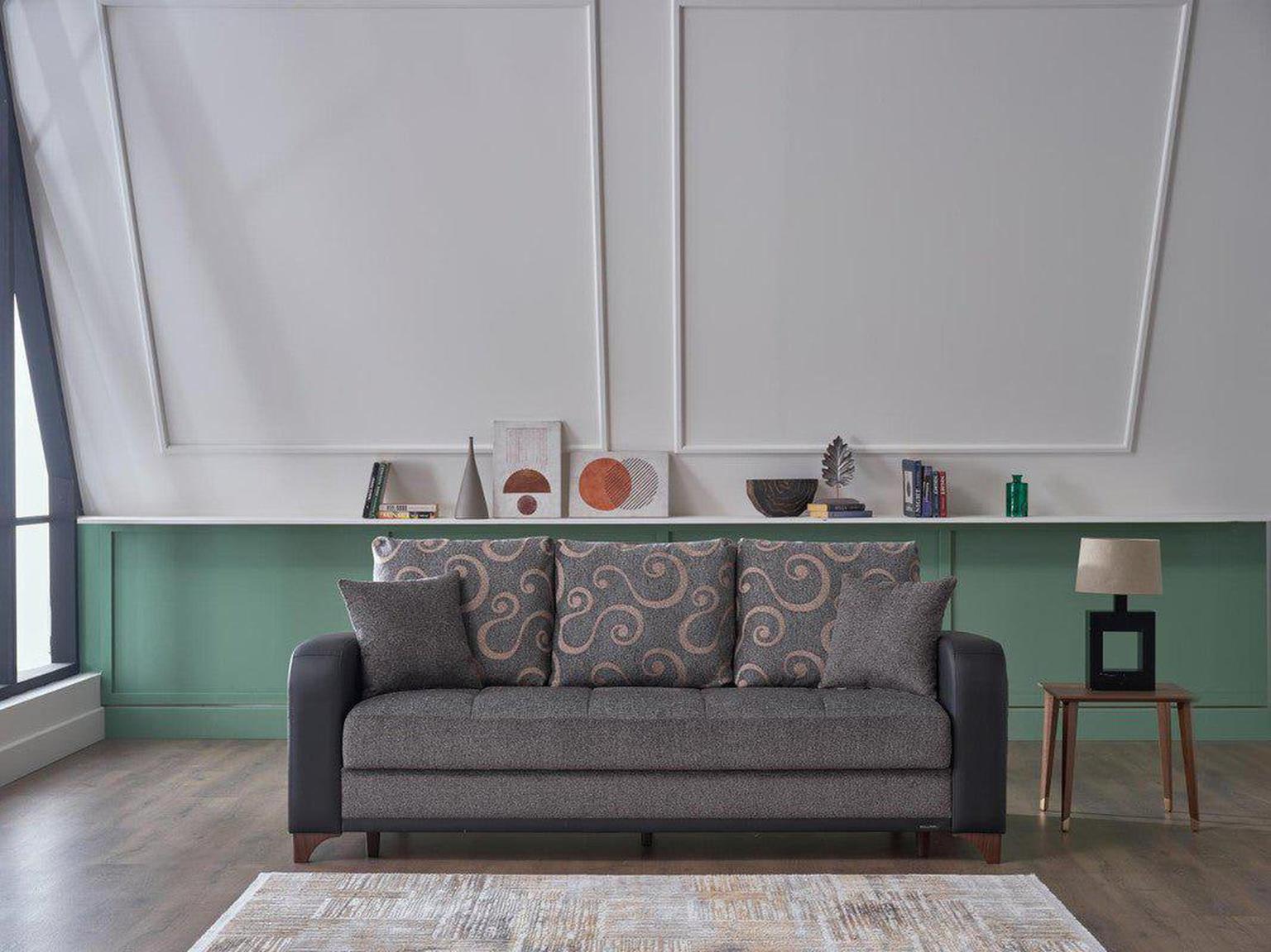 Austin 3 Seat Sleeper Sofa (Beatto Anthracite) by Bellona