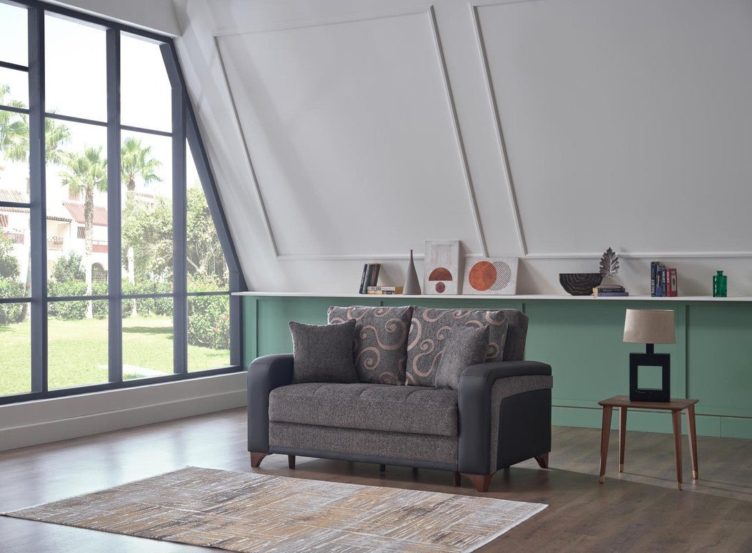 Austin Love Seat (Beatto Anthracite) by Bellona
