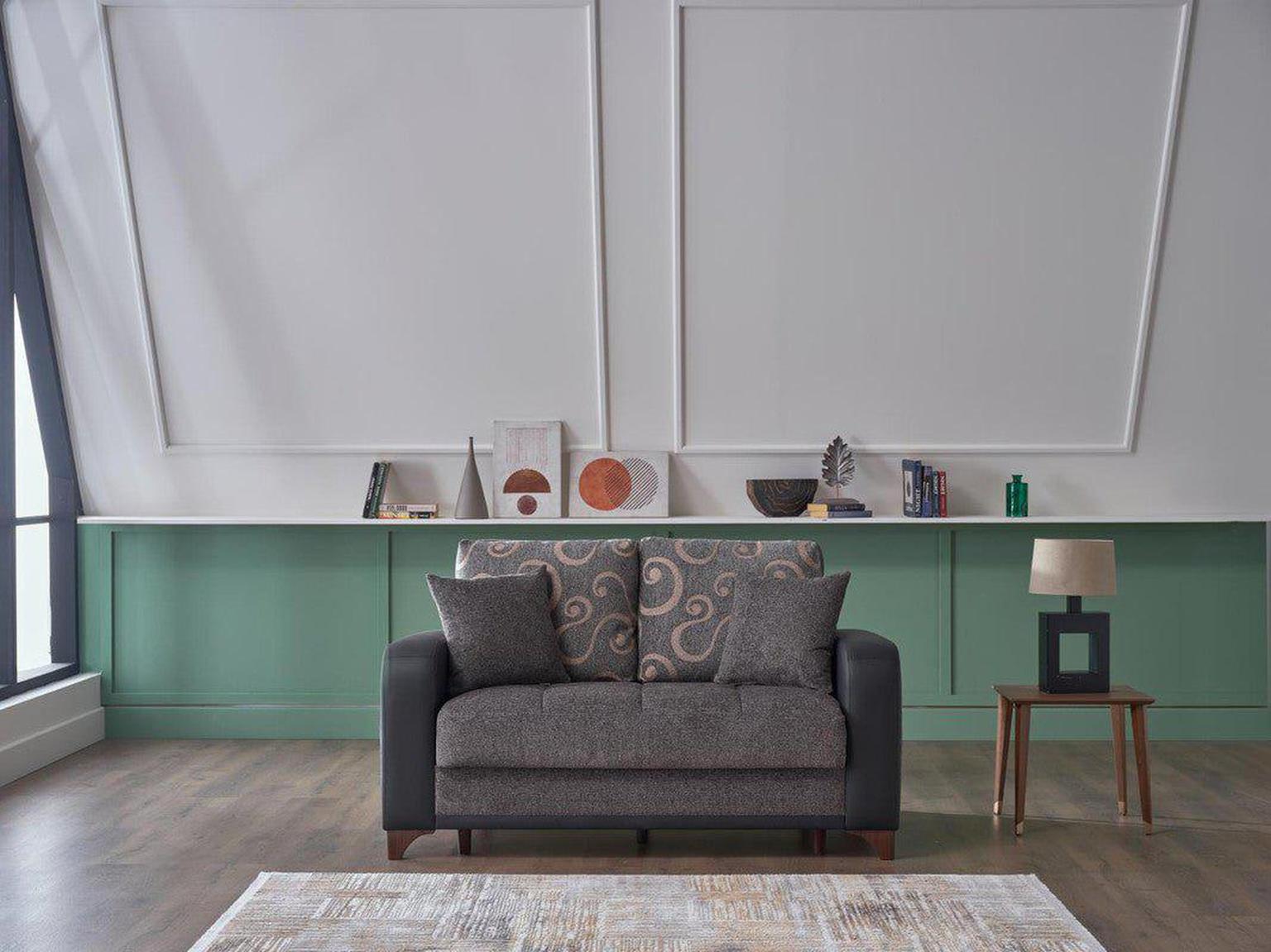 Austin Love Seat (Beatto Anthracite) by Bellona