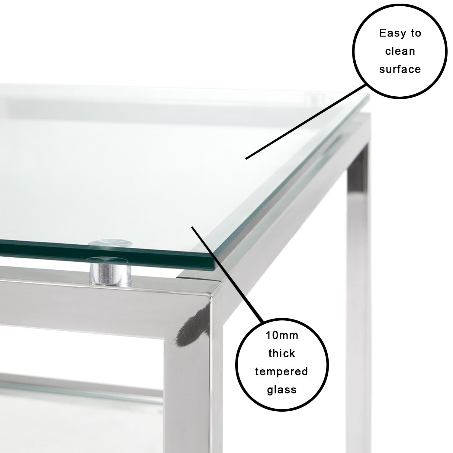 BAROLO Polished Steel End Table