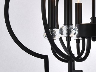BI MATTE BLACK CAGE PENDANT LT - CRYSTAL COVER