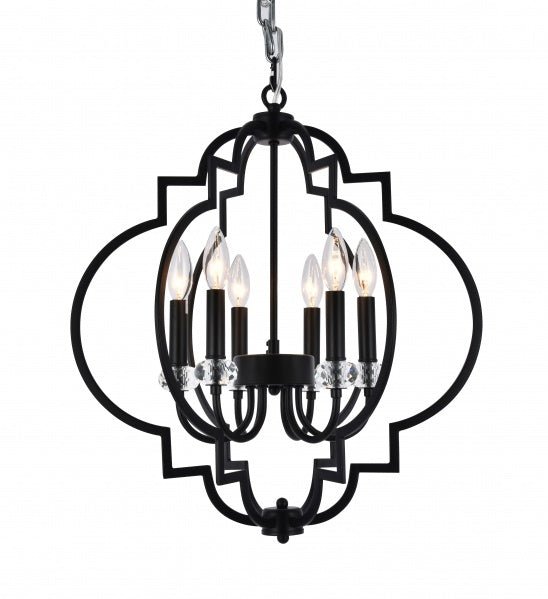 BI MATTE BLACK CAGE PENDANT LT - CRYSTAL COVER