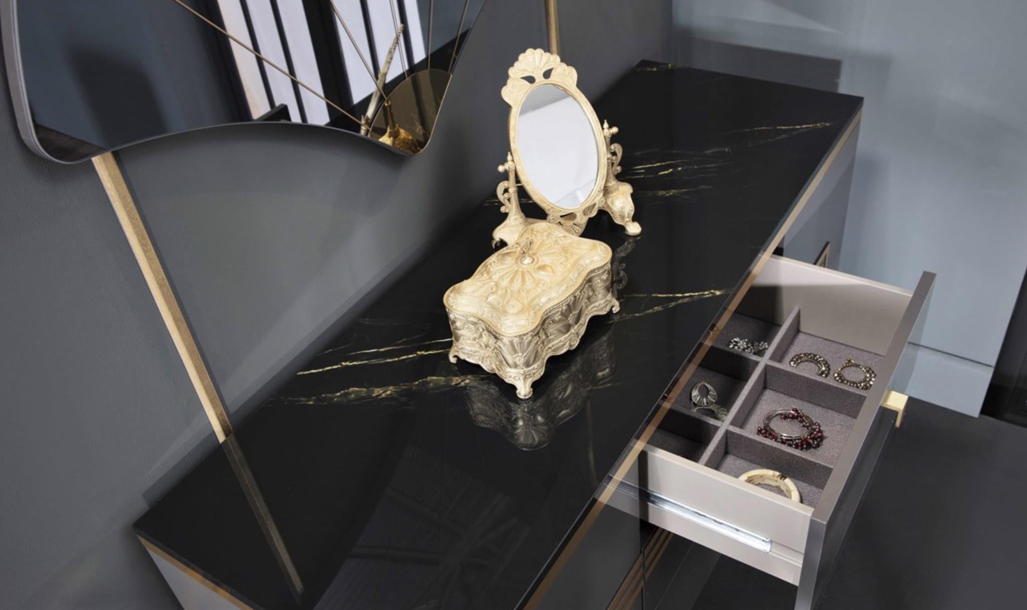 CARLINO Six Drawer Dresser & Mirror by Bellona - Berre Furniture
