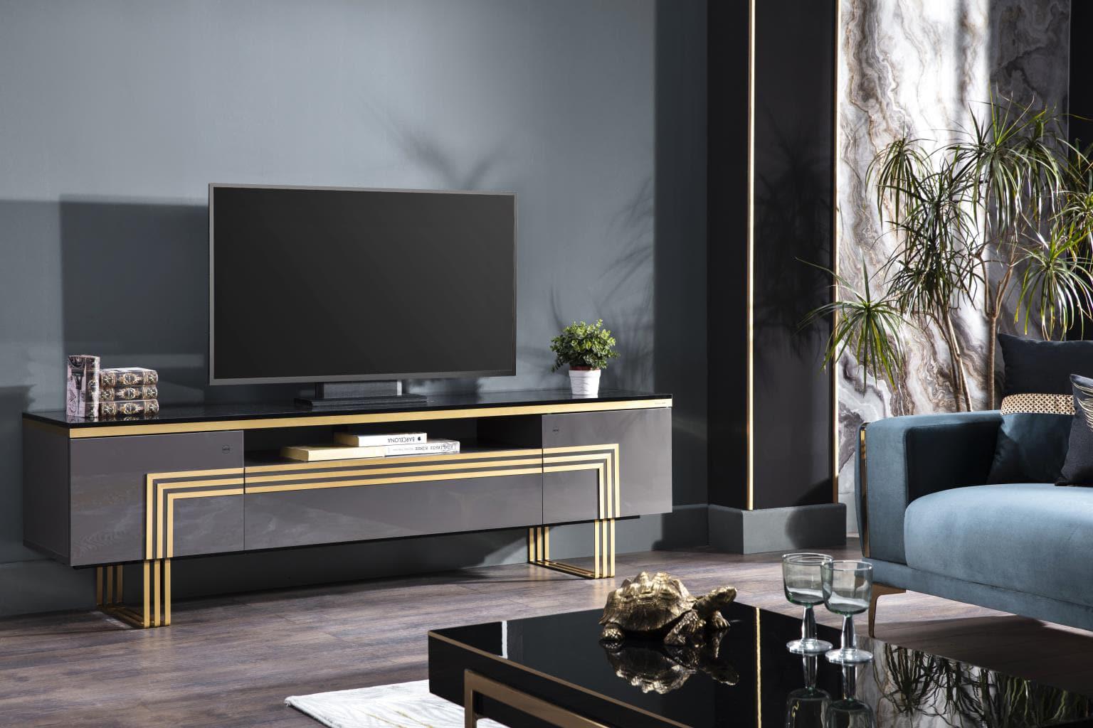 Carlino Tv Stand (Prada Grey) by Bellona