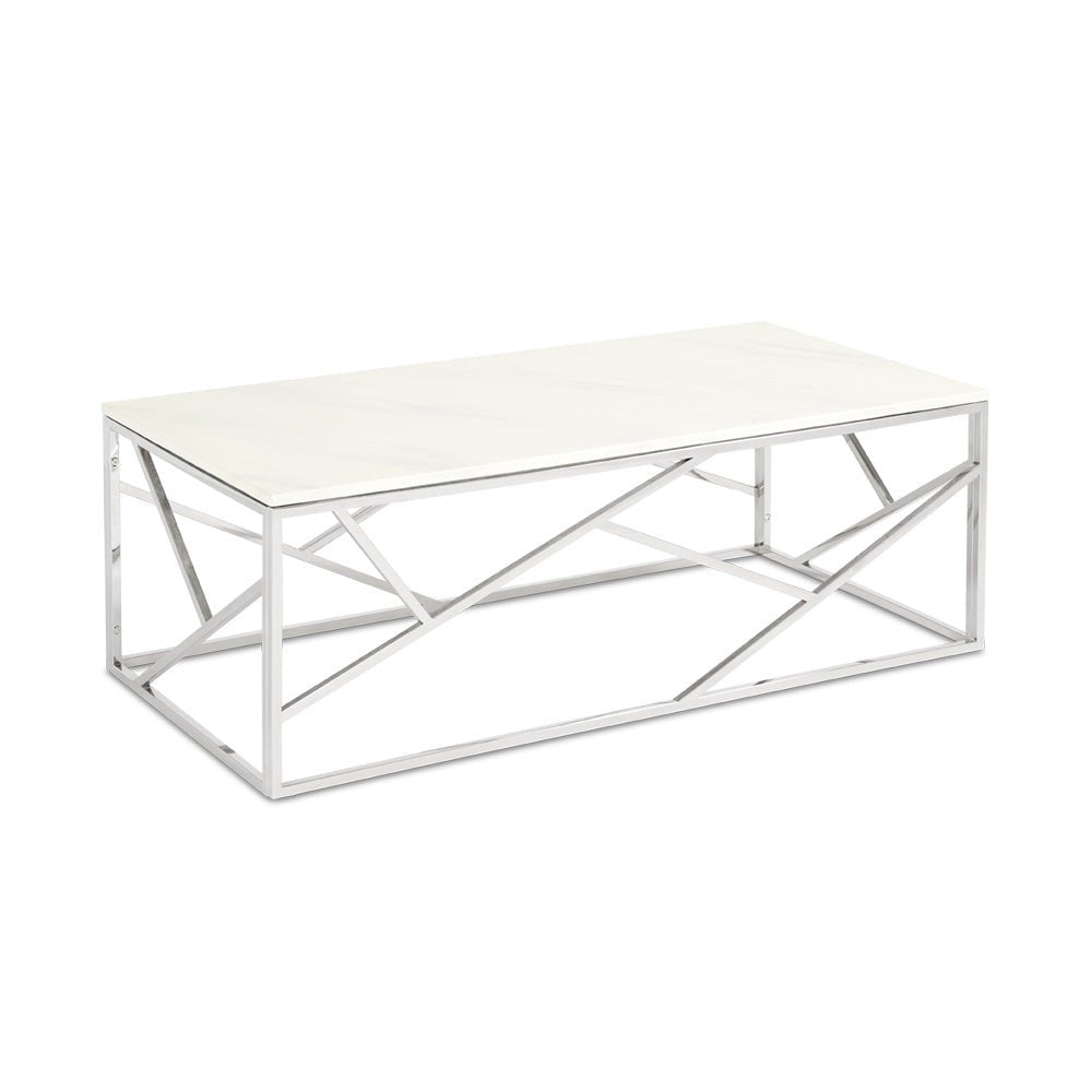 CAROLE Marble Coffee Table Chrome