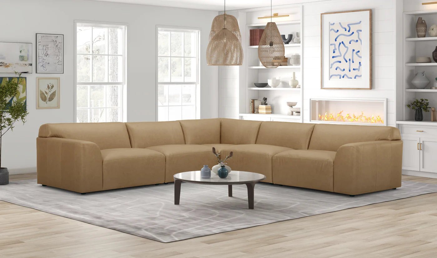 Dakota Leather Sectional Sofa by Bellona - Berre Furniture
