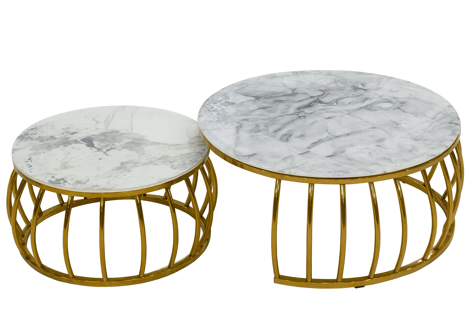 Dazling Marble Look 2 Piece Coffee Table - Berre Furniture