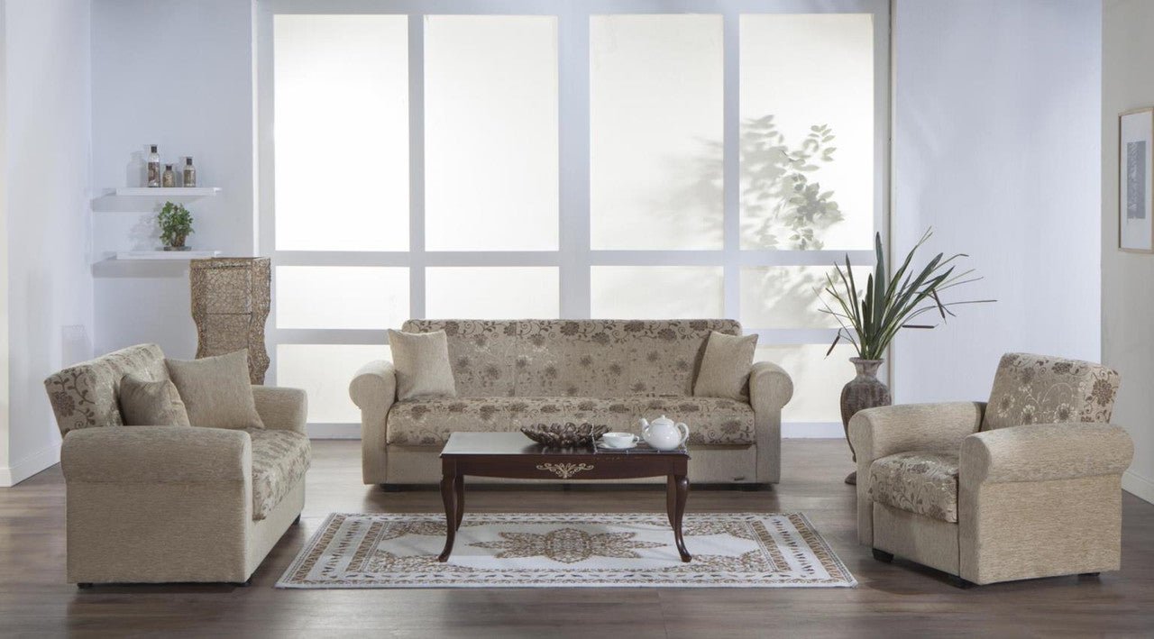 Elita Living Room Set Sofa Loveseat Armchair by Bellona YASEMIN BEIGE