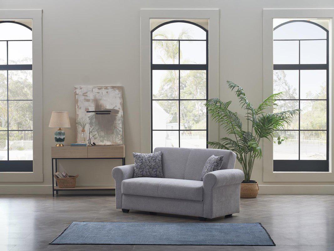 Elita S Love Seat (Koopsi Light Gray) by Bellona