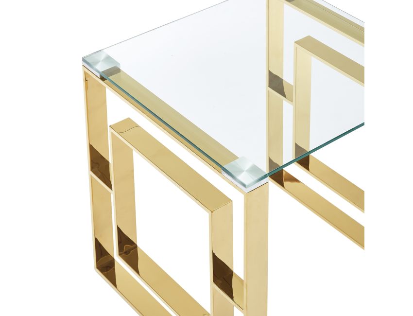 Eros Accent Table in Gold - Berre Furniture