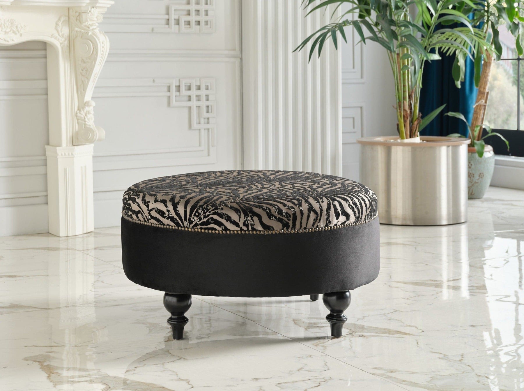 Gaze Ottoman (Gaze Main/Duca Black) by Bellona
