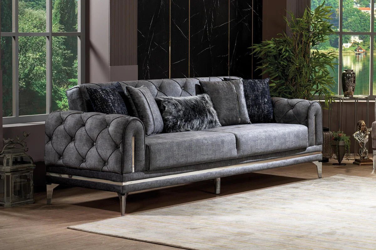 HELENA Sofa Set Dark Grey
