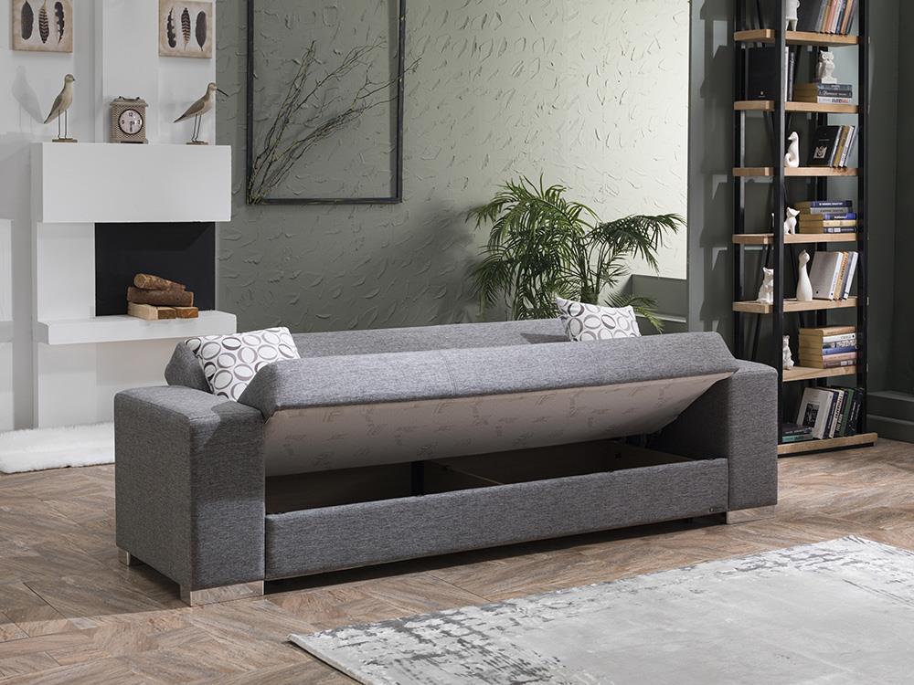 Kobe 3 Seat Sleeper Sofa (Diego Gray) by Bellona