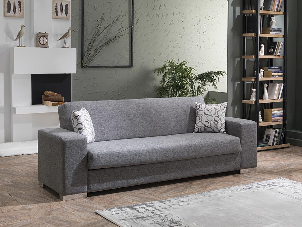 Kobe 3 Seat Sleeper Sofa (Diego Gray) by Bellona