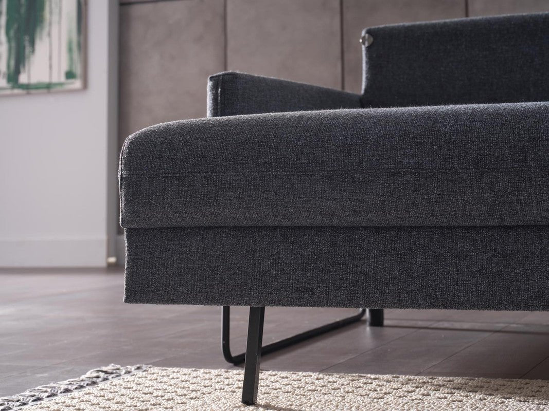 Laura Comfort 3 Seat Sleeper Sofa (Nasa Navy Blue) 2 Pieces by Bellona