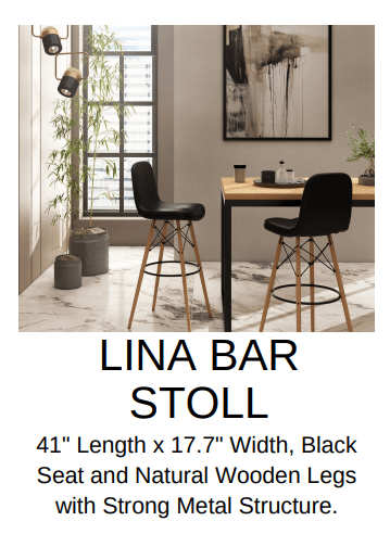 Lina Bar Stool - Set of 2 - Berre Furniture