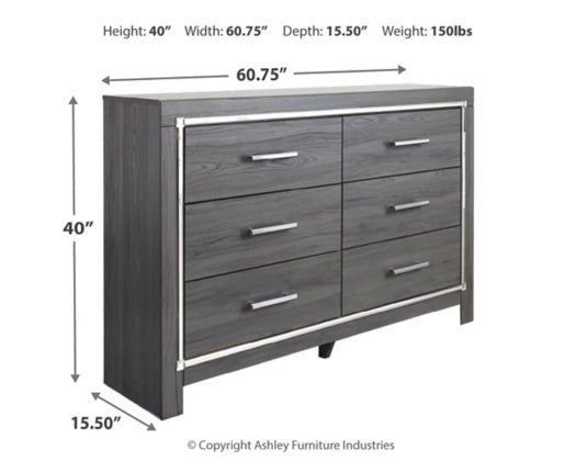 LODANNA SIX DRAWER DRESSER
