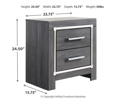 LODANNA TWO DRAWER NIGHT STAND