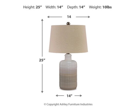 Marnina Ceramic Table Lamp Set of 2 - Berre Furniture