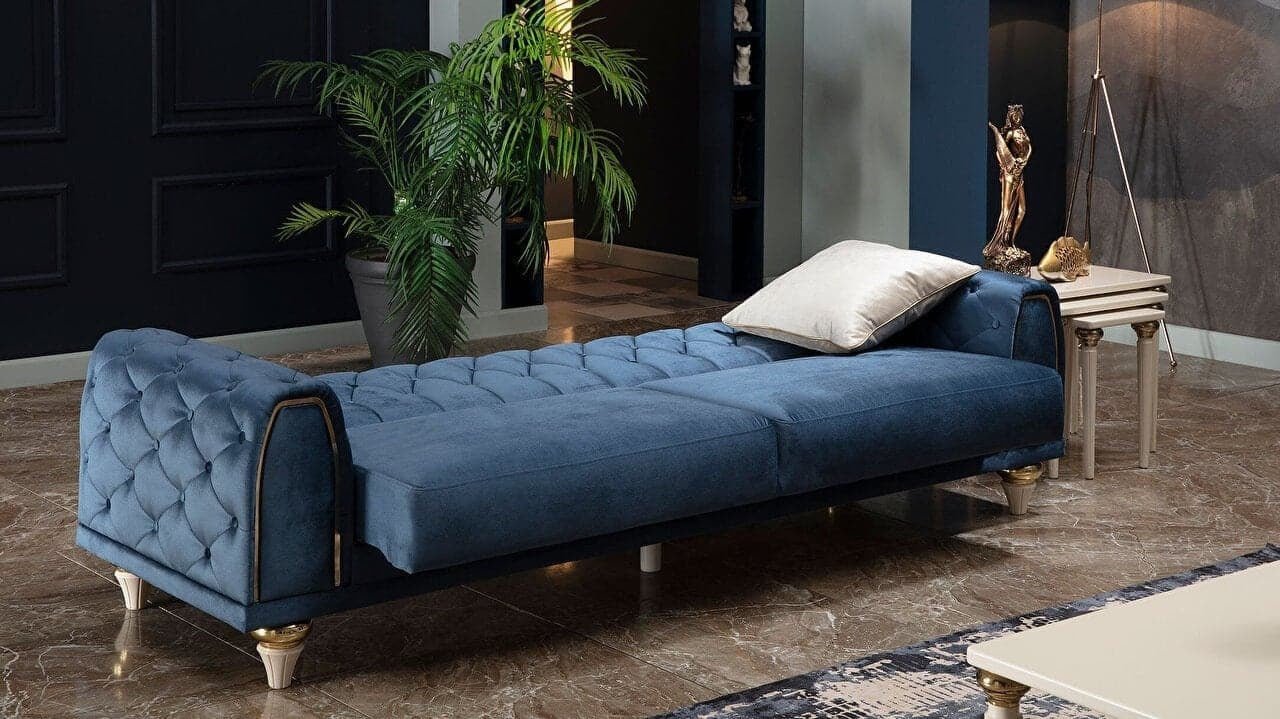 Mistral 3 Seat Sleeper Sofa (Duca Navy) by Bellona