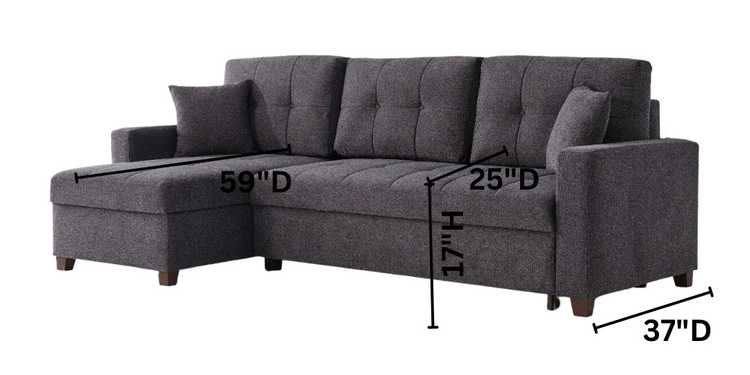 Mocca Sleeper Sectional 3 parts by Bellona - Berre Furniture