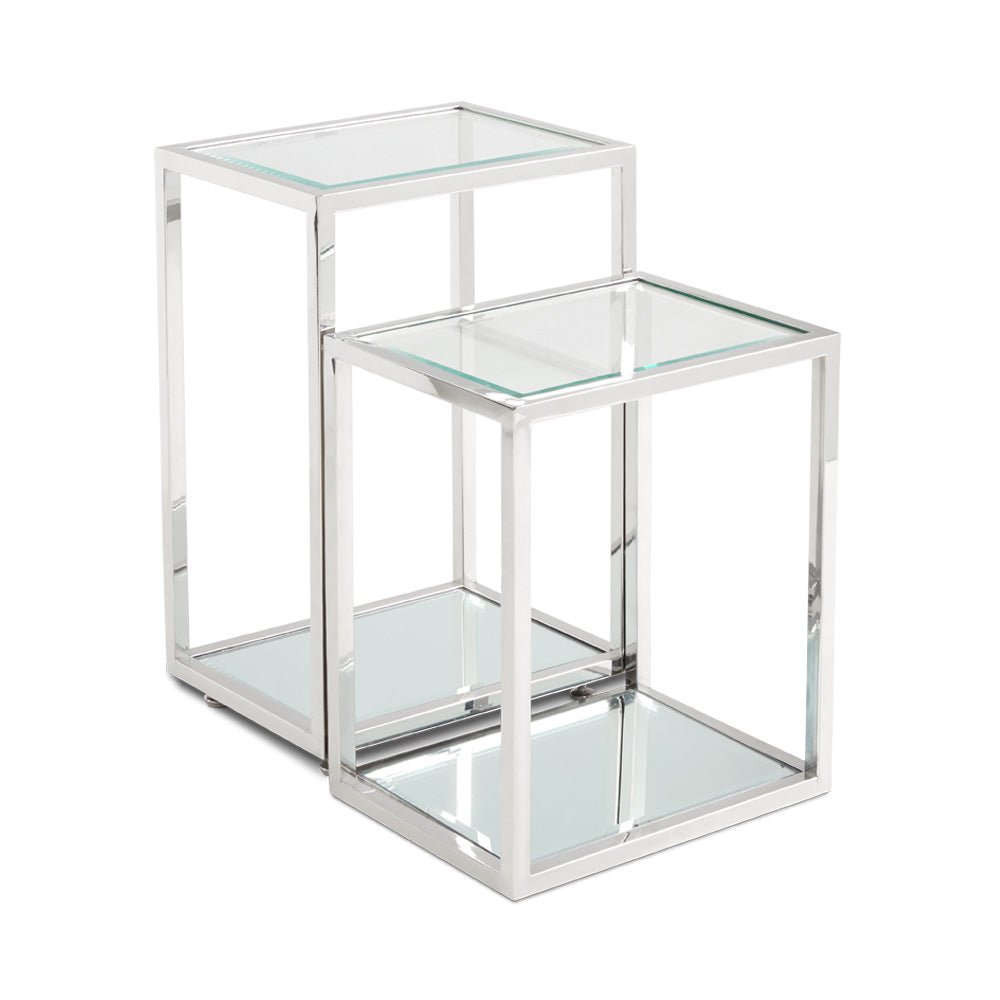MULTI-LEVEL End Tables Silver