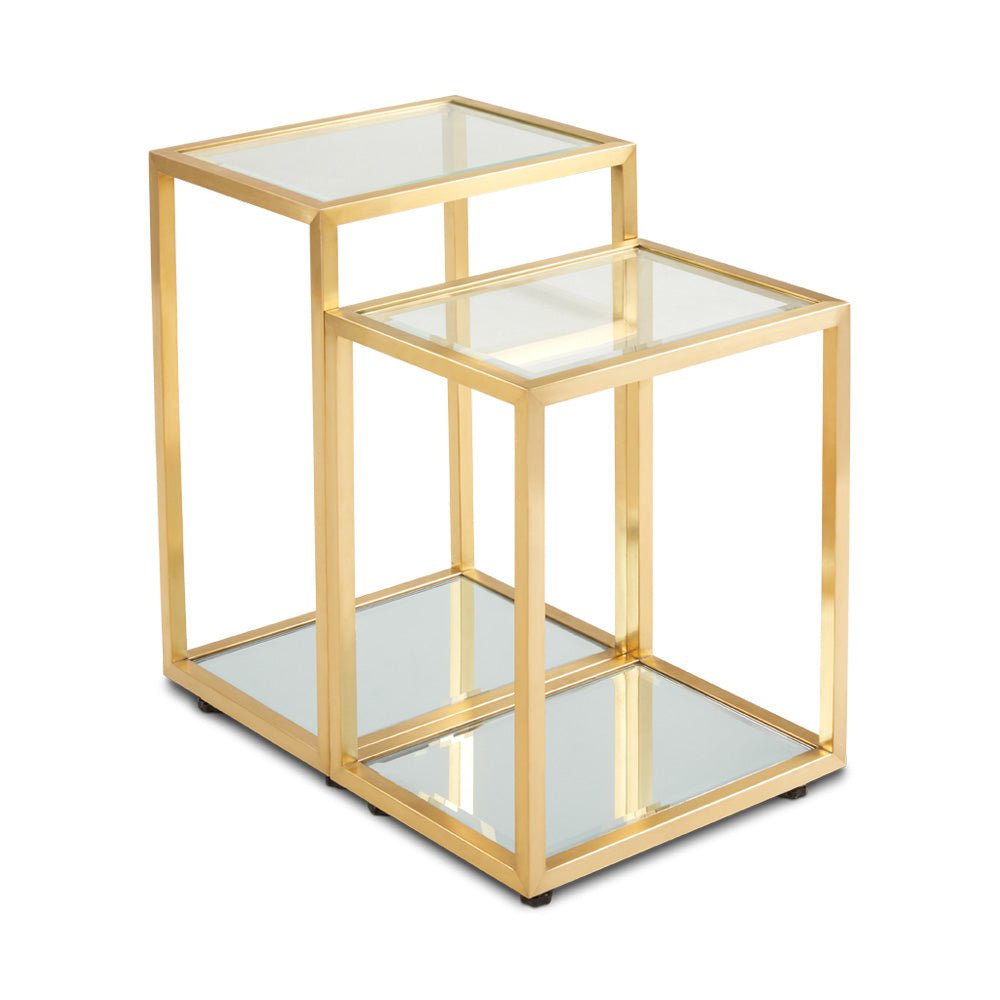 MULTI-LEVEL End Tables Brushed Gold