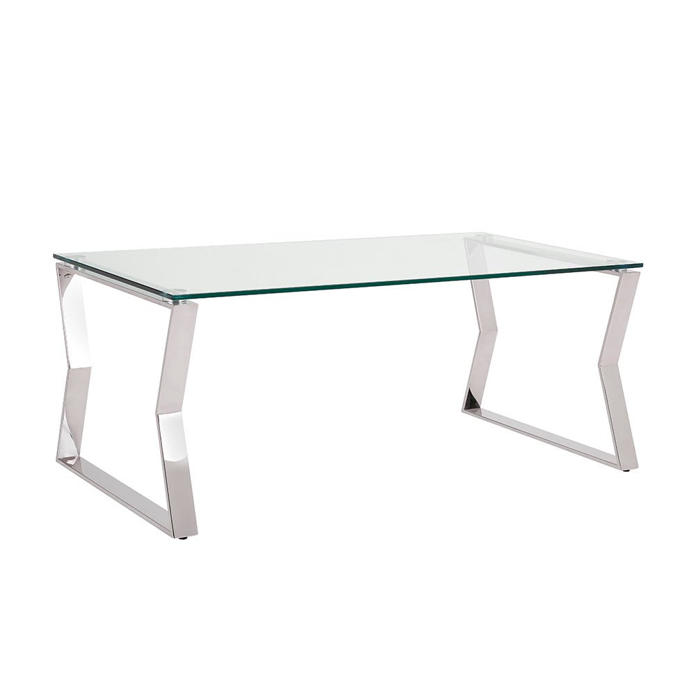 NOA COFFEE TABLE GLASS TOP Chrome