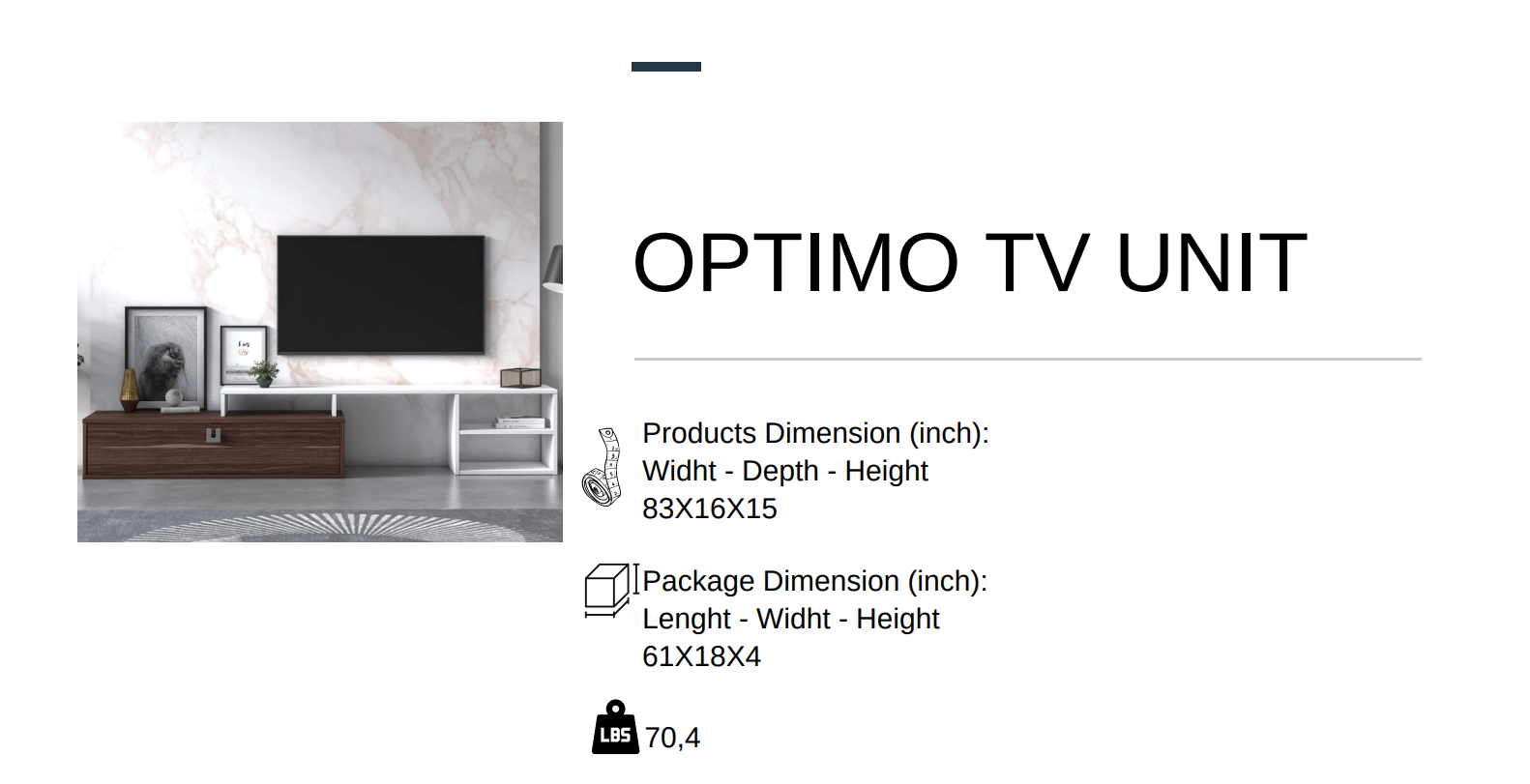Optima TV Unit Victoria Walnut - Berre Furniture