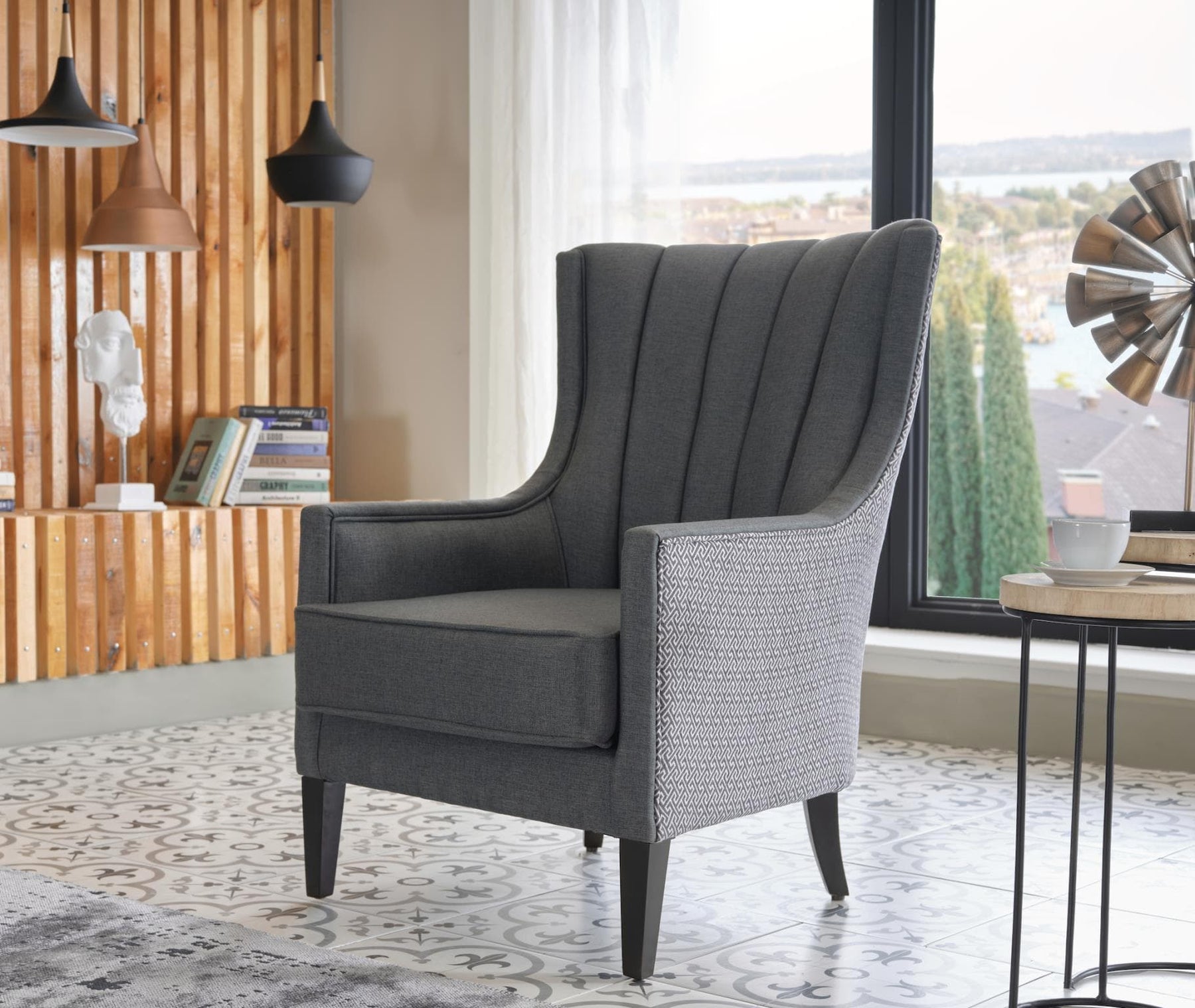 Palmer Accent Armchair by Bellona CORVET ANTHRACITE