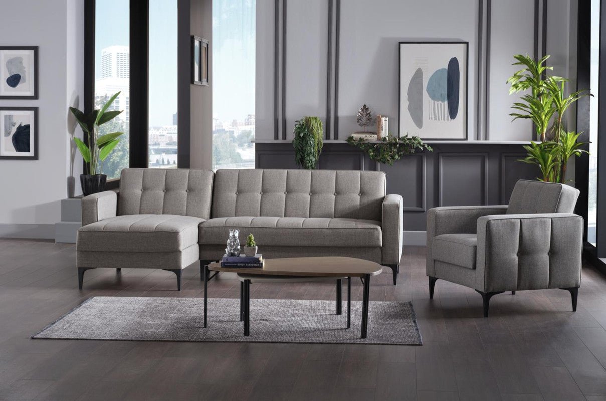 Parker Sleeper Sectional 3 Pieces by Bellona CORVET GREY