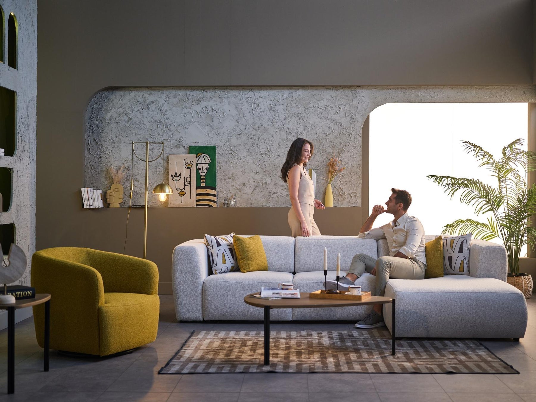 Picasso Swivel Chair (Oscar Mustard) by Bellona