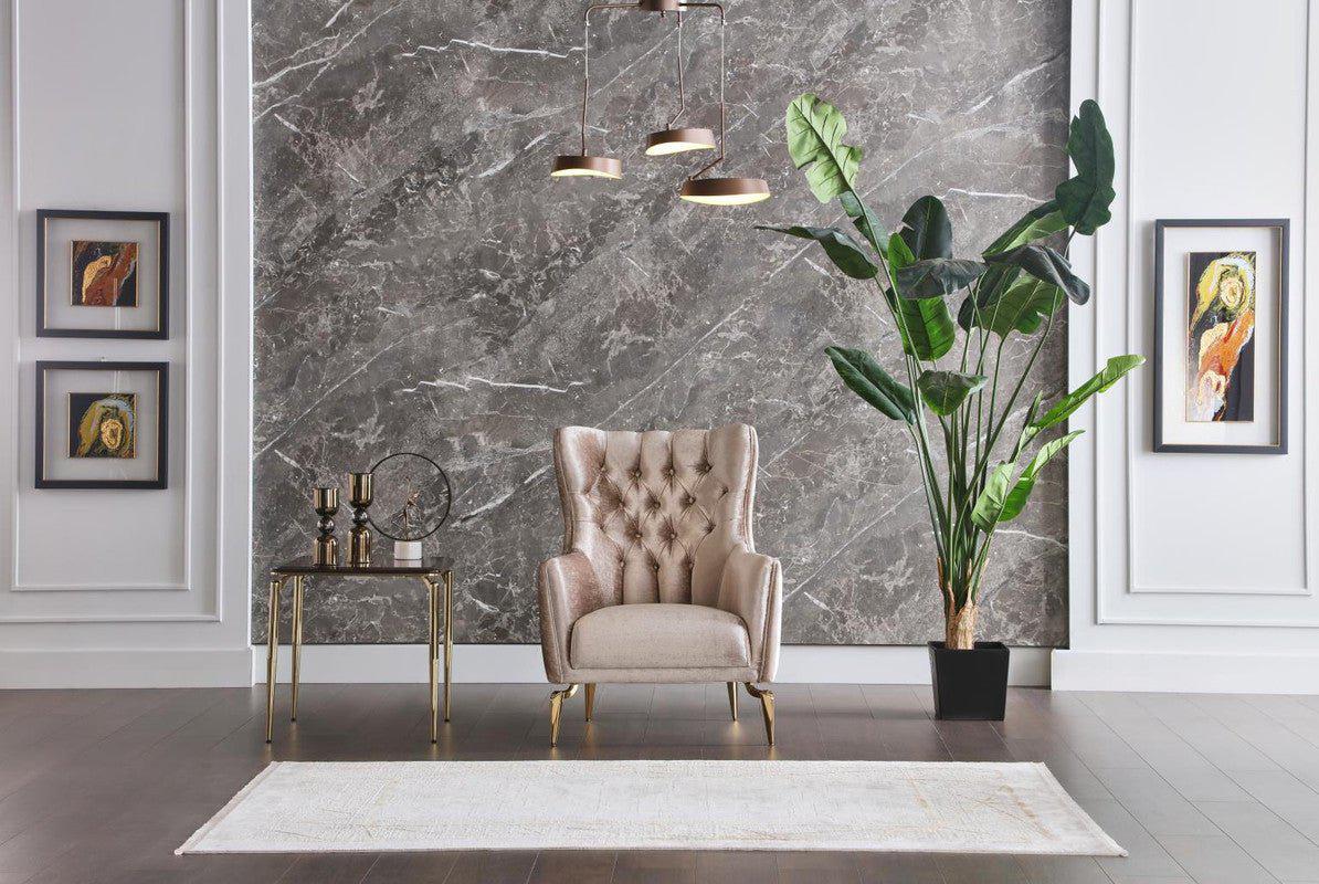 Plaza Accent Chair (Lara Cream)2 Pieces by Bellona