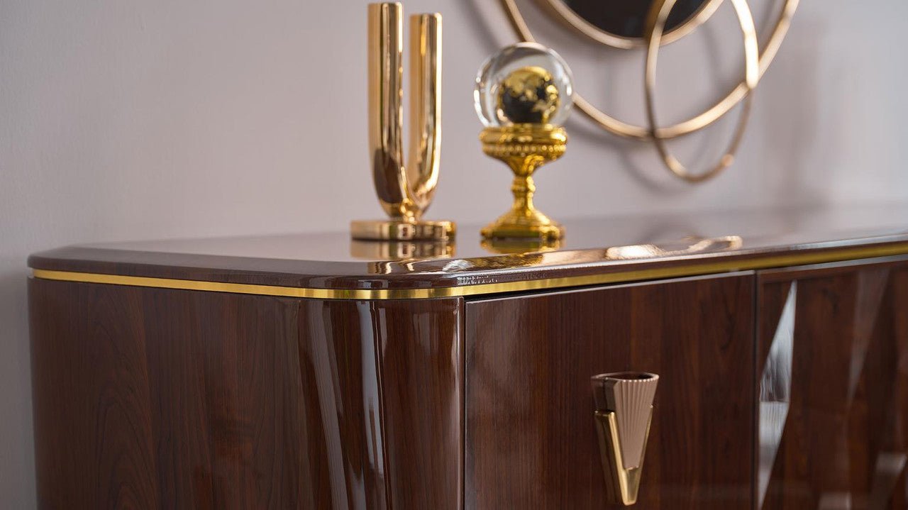 Plaza Buffet With Mirror (Plaza Walnut (Plaza Teks) by Bellona