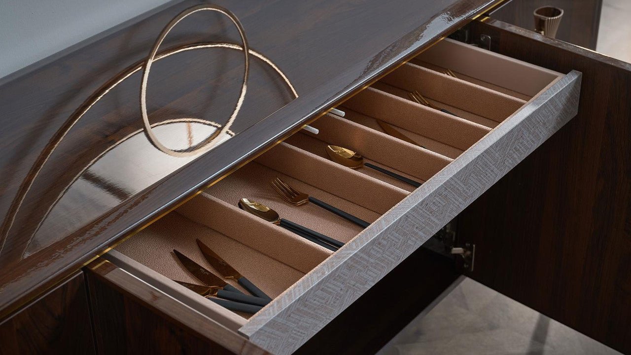 Plaza Buffet With Mirror (Plaza Walnut (Plaza Teks) by Bellona