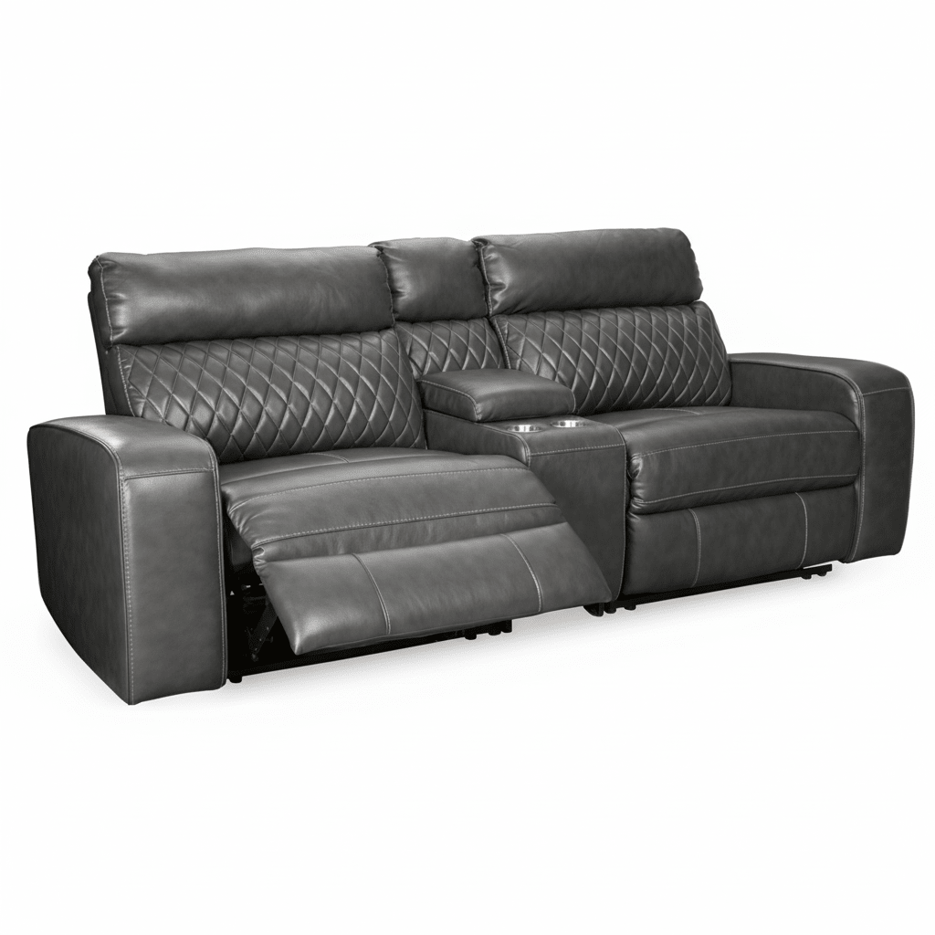 Samperstone 3 - Piece Power Reclining Sectional Loveseat - Berre Furniture
