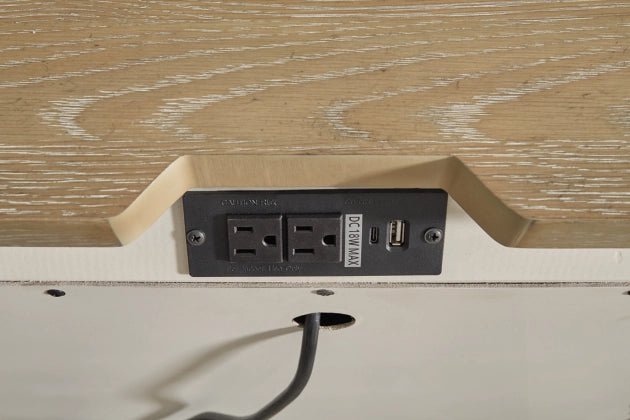 Shaybrock Two Drawer Night Stand with Power Cord - Berre Furniture