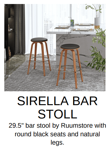 Sirella Bar Stool - Set of 2 - Berre Furniture