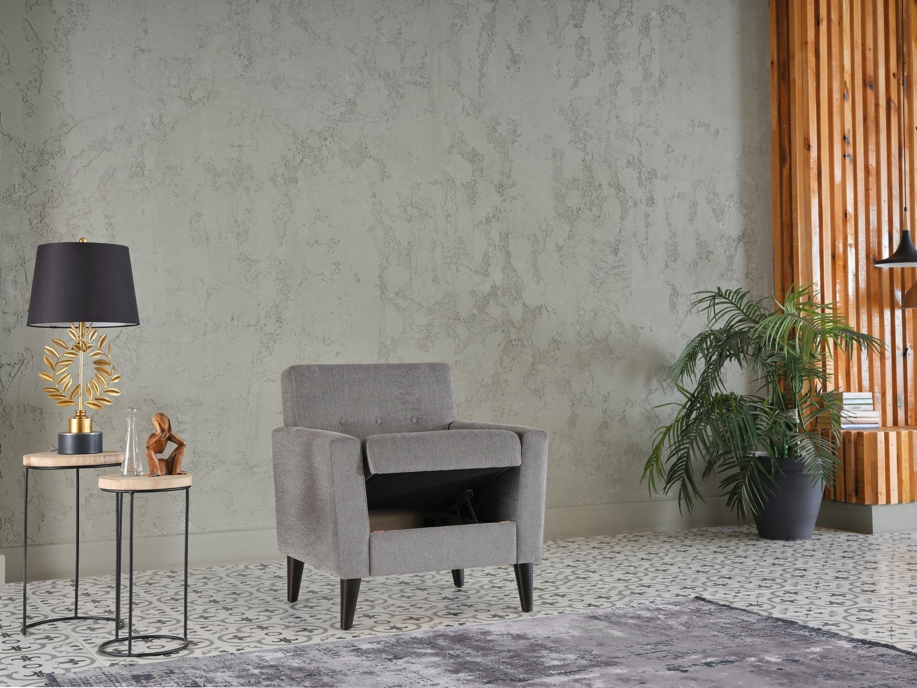 Theo Accent Chair and Ottoman by Bellona