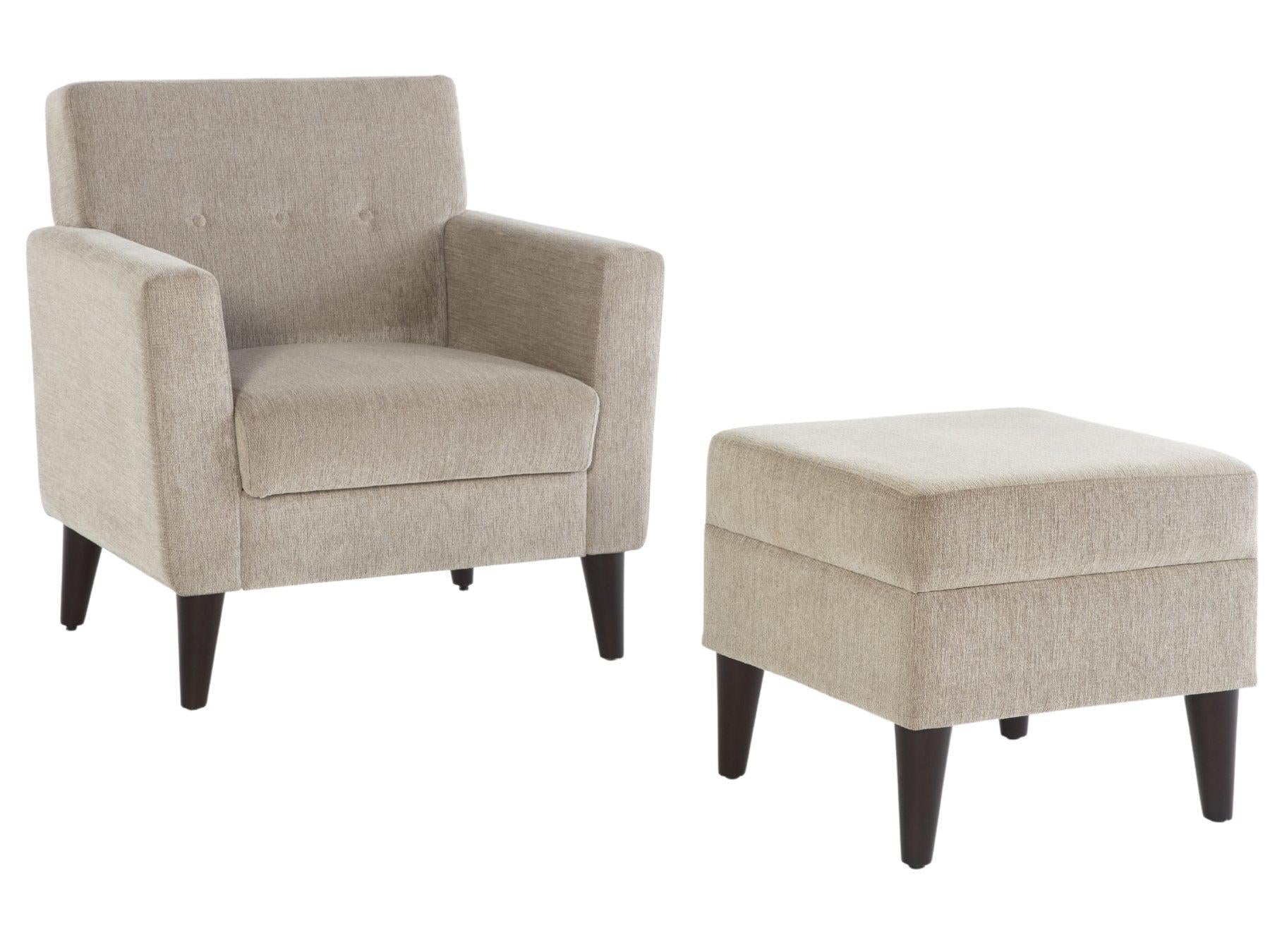 Theo Accent Chair and Ottoman by Bellona