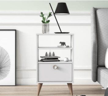 Vega Nightstand with Shelf Victoria Walnut - Berre Furniture