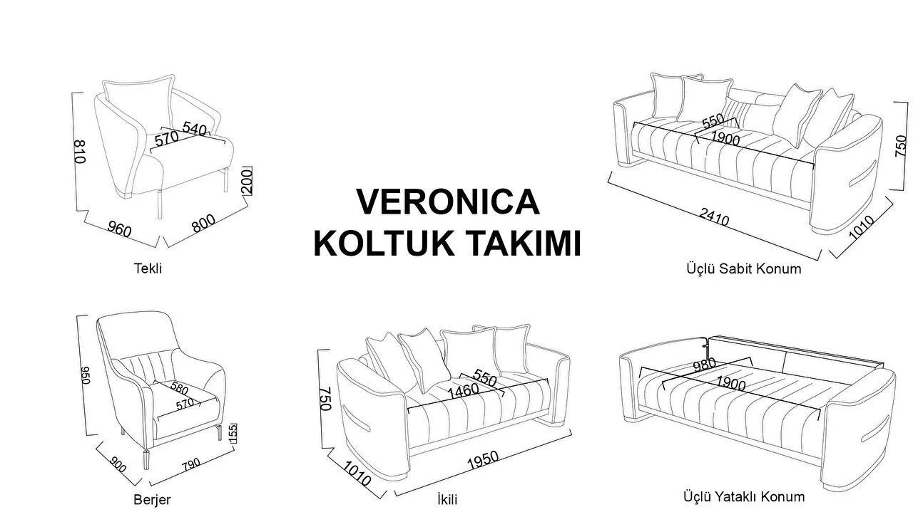 Veronica Living Room Set Sofa Loveseat Armchair by Bellona - Berre Furniture