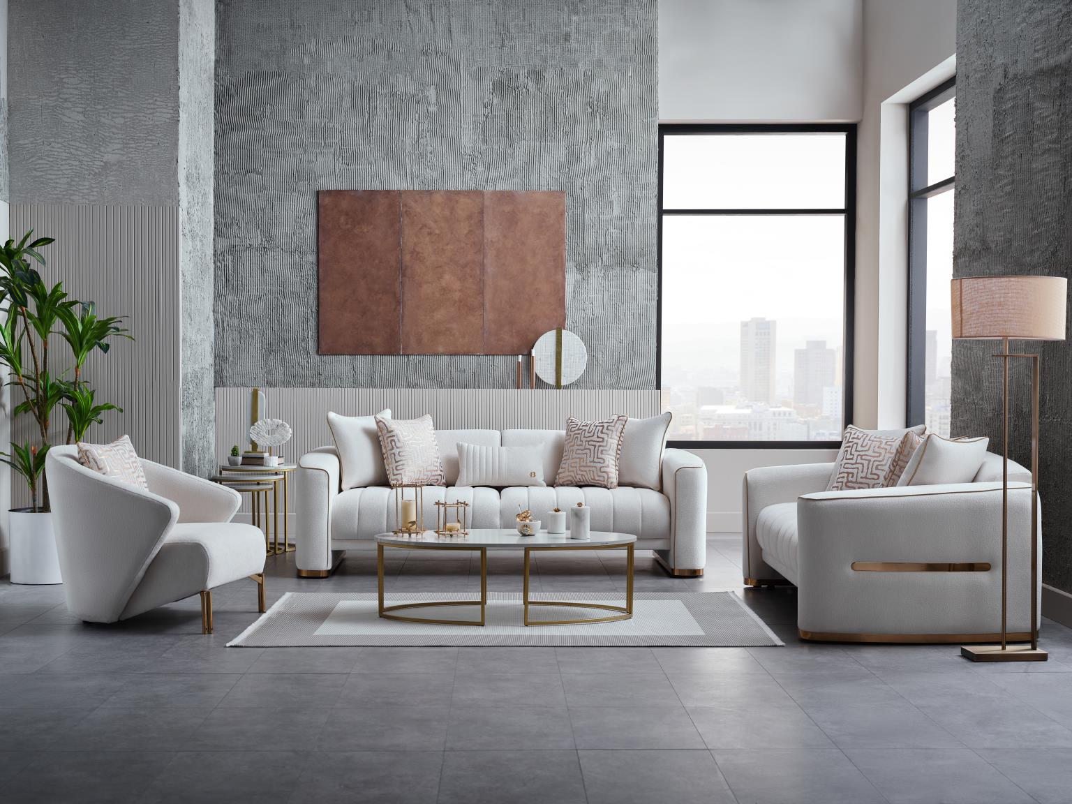 Veronica Living Room Set Sofa Loveseat Armchair by Bellona - Berre Furniture