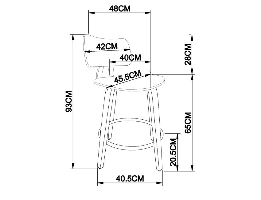 ZUNI 26" Counter Stool with Swivel - Berre Furniture