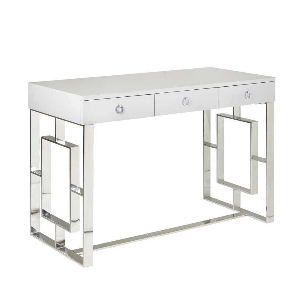 BACCARAT Wood Top Desk Silver